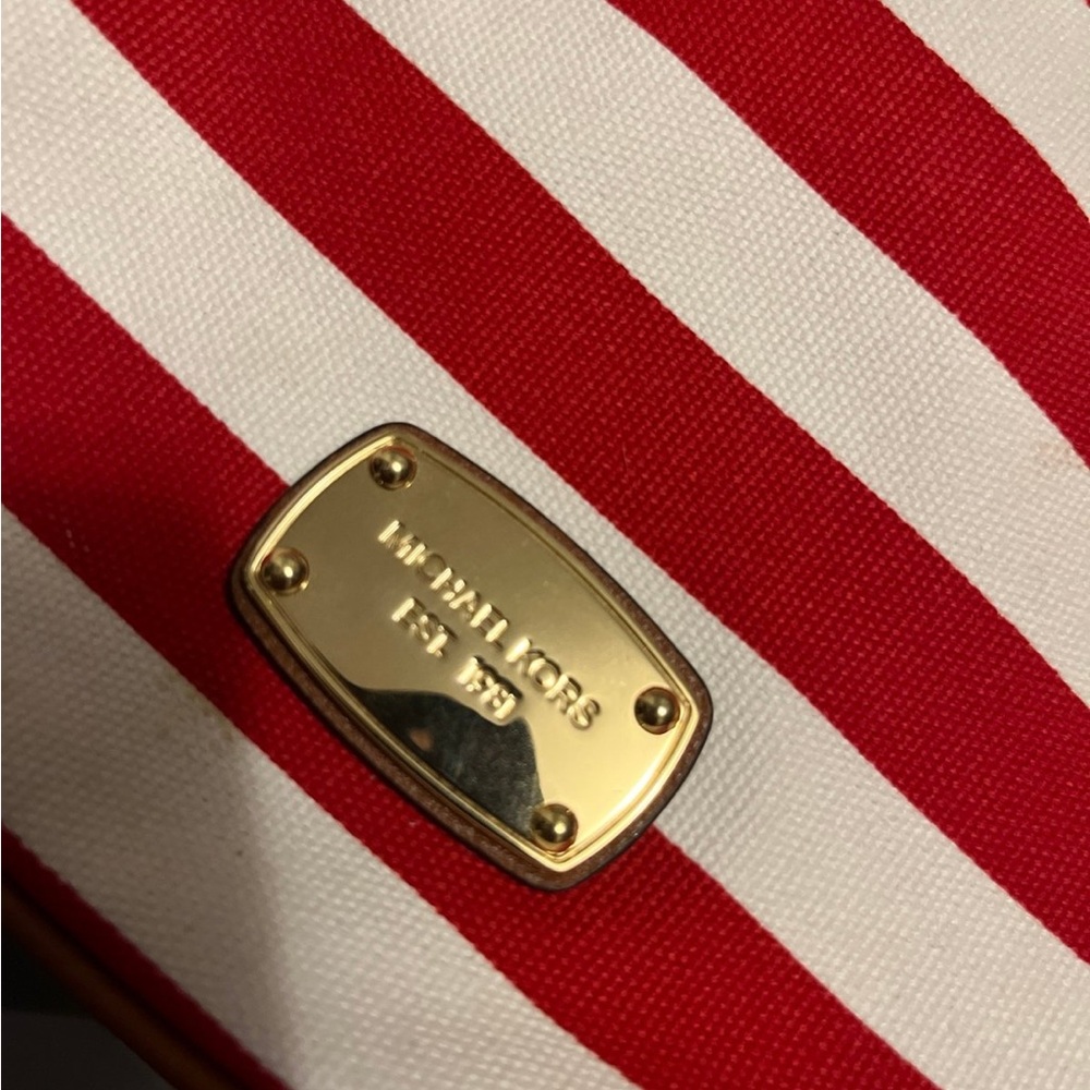 Michael Kors Red and White Nautical Tote - Picture 2 of 4
